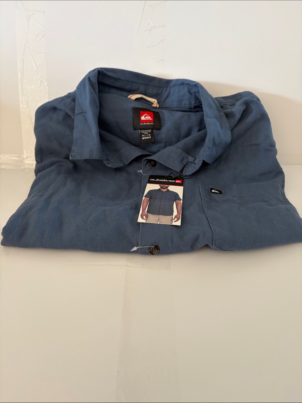 Quiksilver Men's Short-Sleeve Button-Down Shirt - Blue